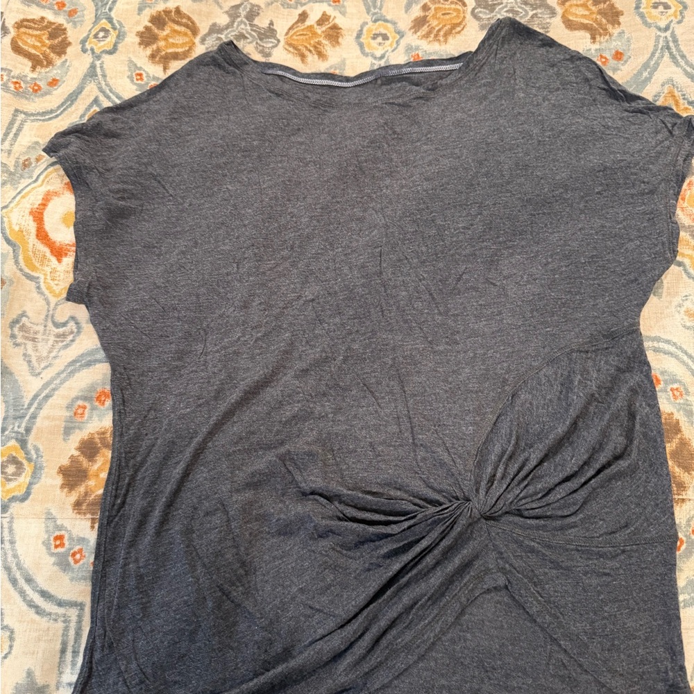 lululemon athletica Short Sleeve Twist-Front Top - Dark Gray